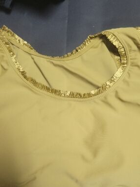 Gucci Metallic Trim Pale Gold Crop Top